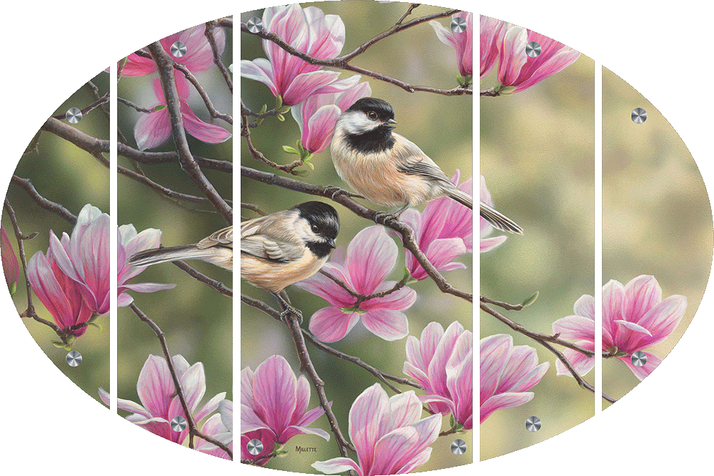 Chickadees and Magnolias Acrylic Wall Art & Home Decor