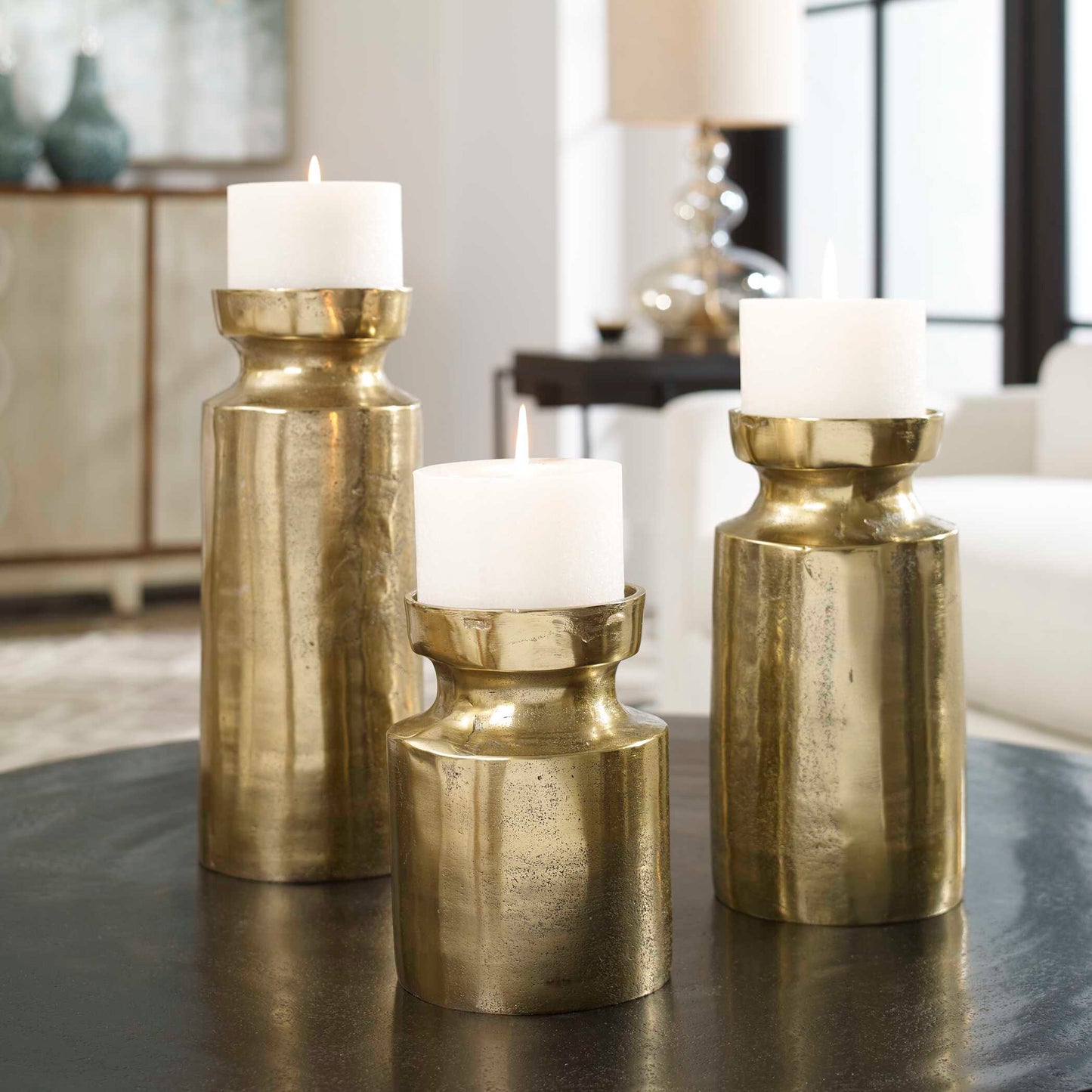 Amina Antique - Brass Candle Holder (Set of 3)