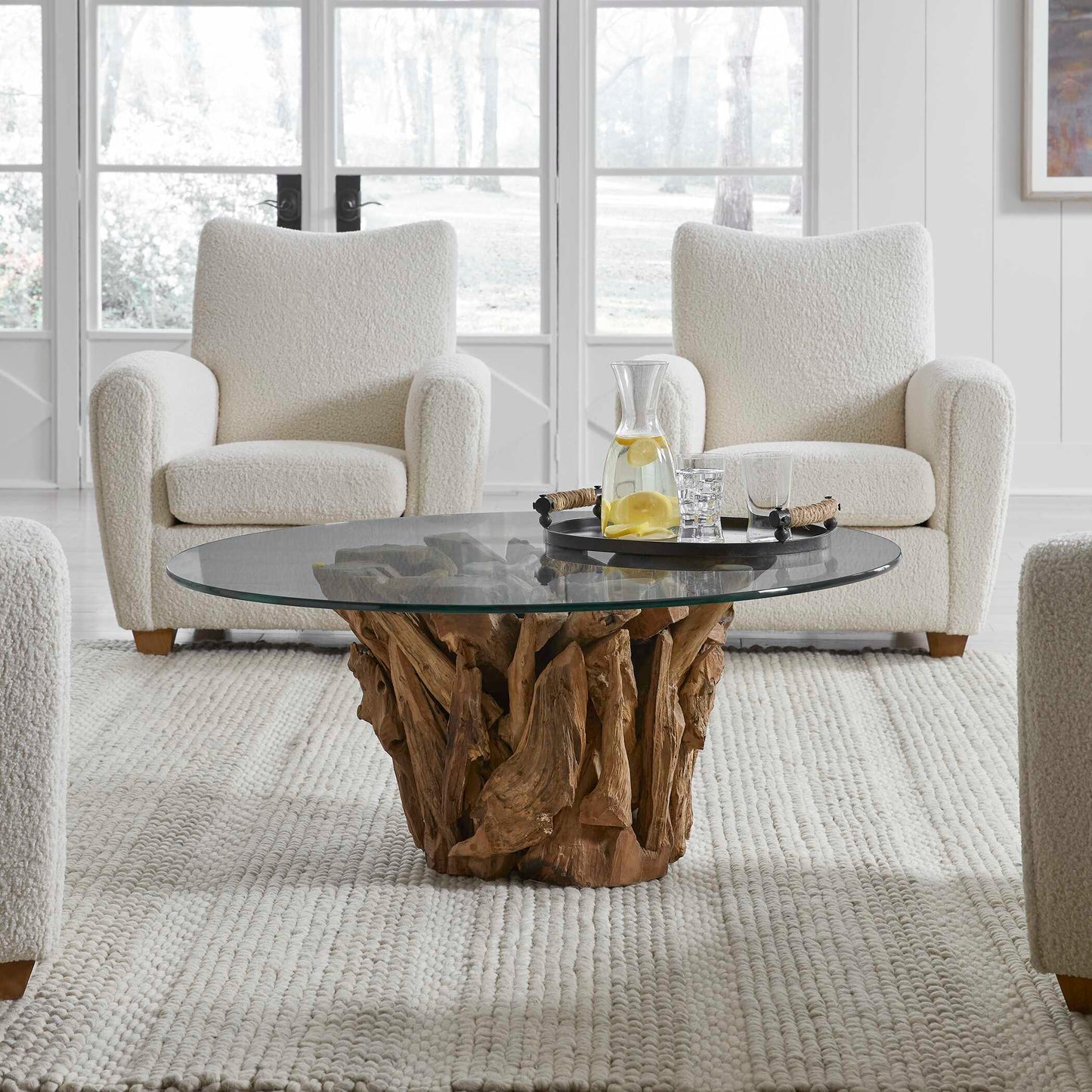 Driftwood Glass Top Large - Coffee Table