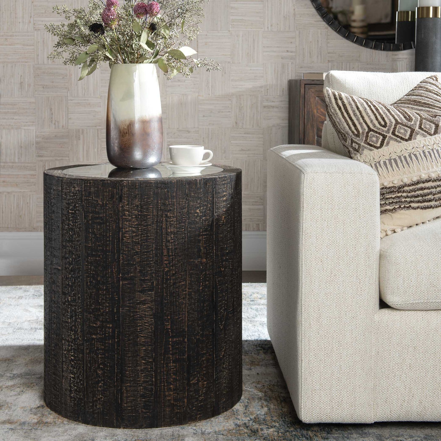 Sequoia - Mirrored Drum Table