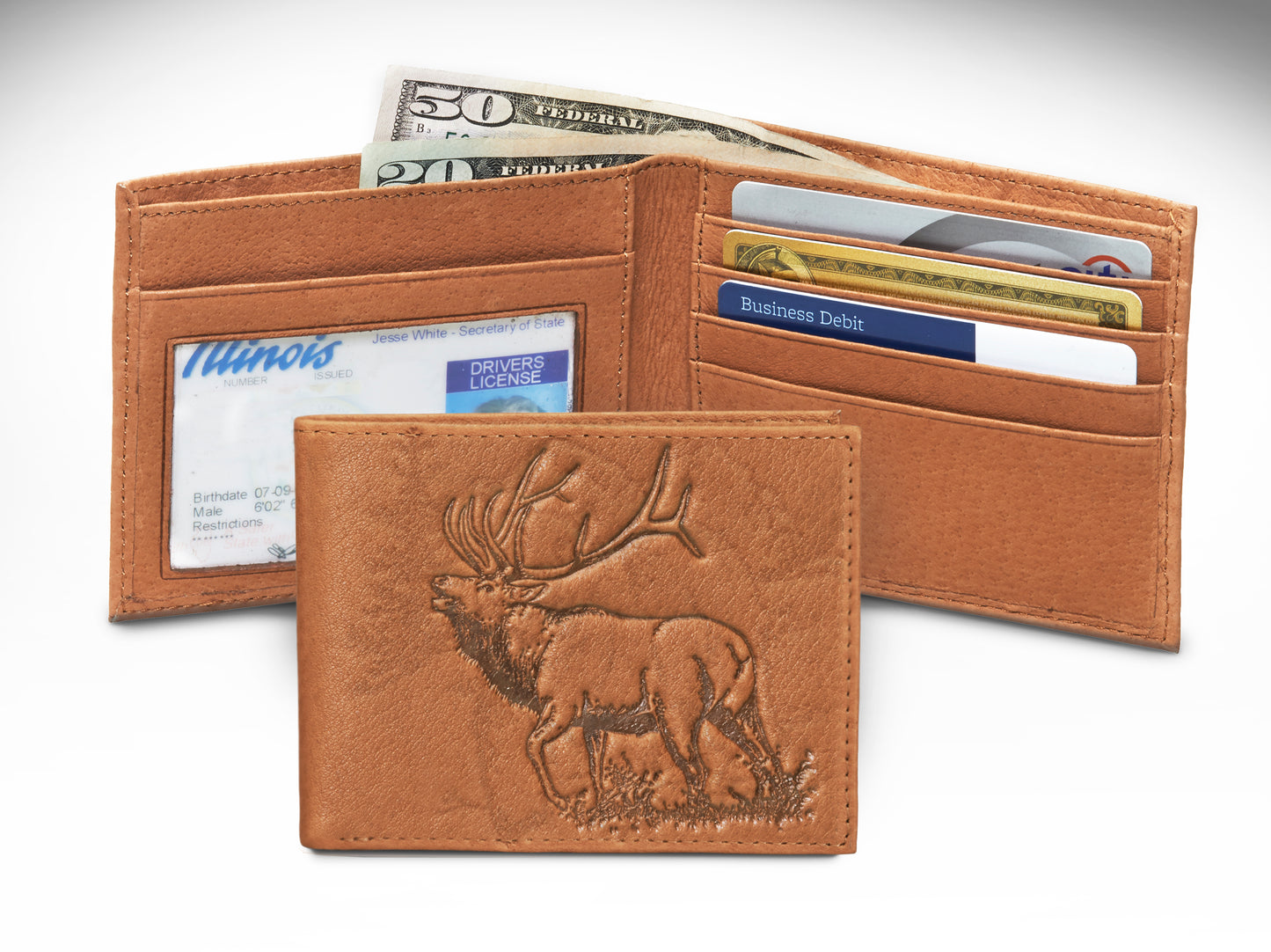 Leather Bifold Elk Wallet