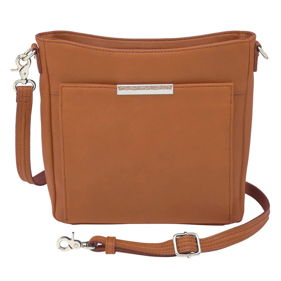 Slim Crossbody Concealed Carry Top Grain USA Cowhide - Saddle