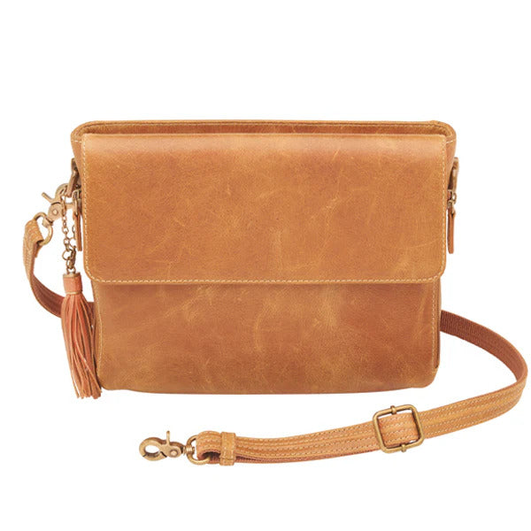 Clutch Concealed Carry Purse Distressed Buffalo - Carmel