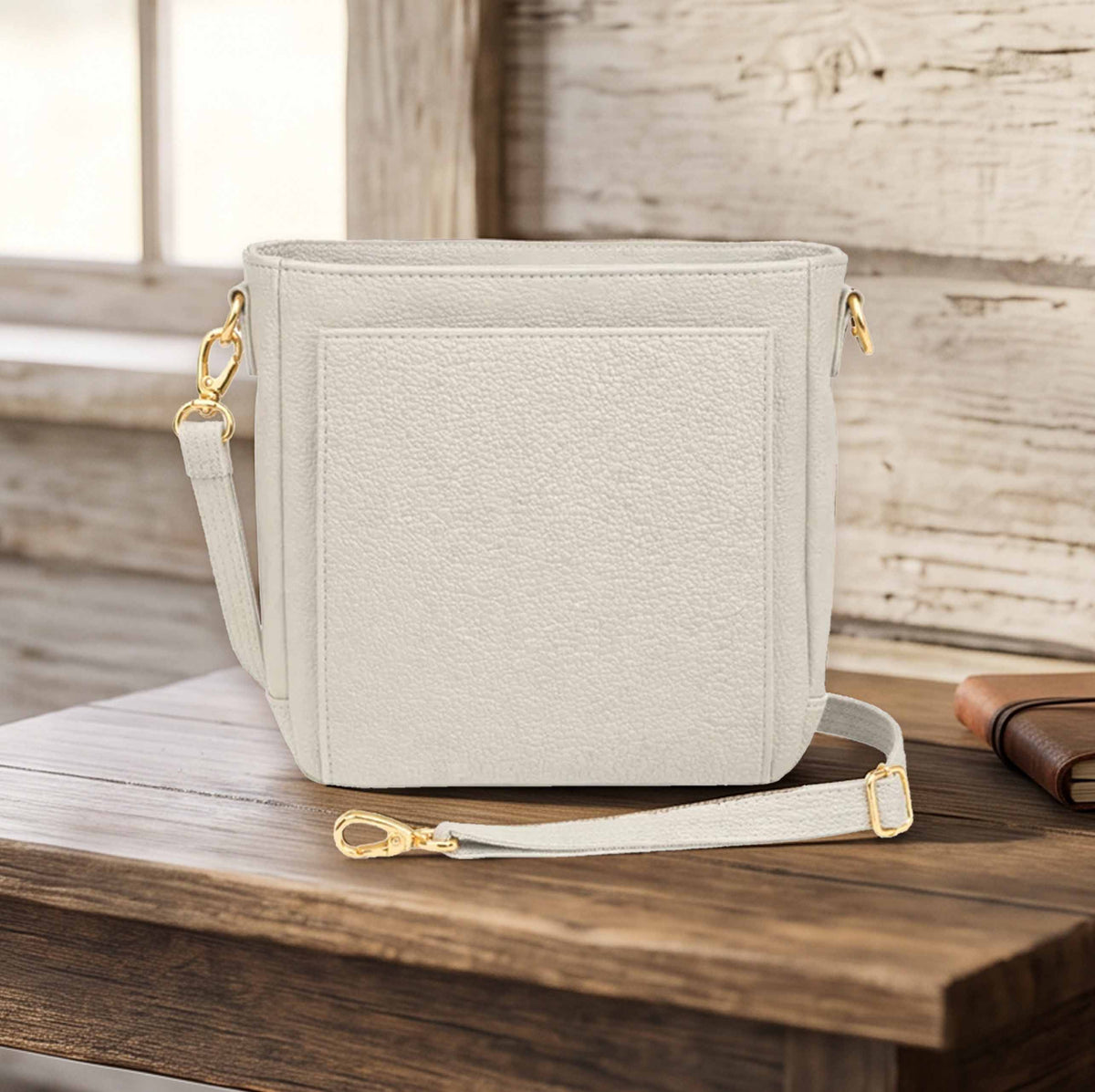 BOHO Mini Crossbody Concealed Carry Purse USA Cowhide - Bone