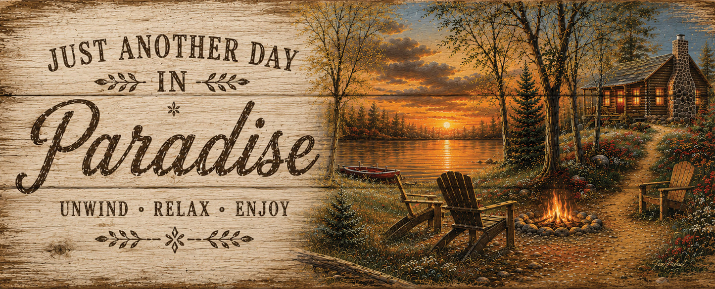 Fireside - 12" x 30" Wood Sign