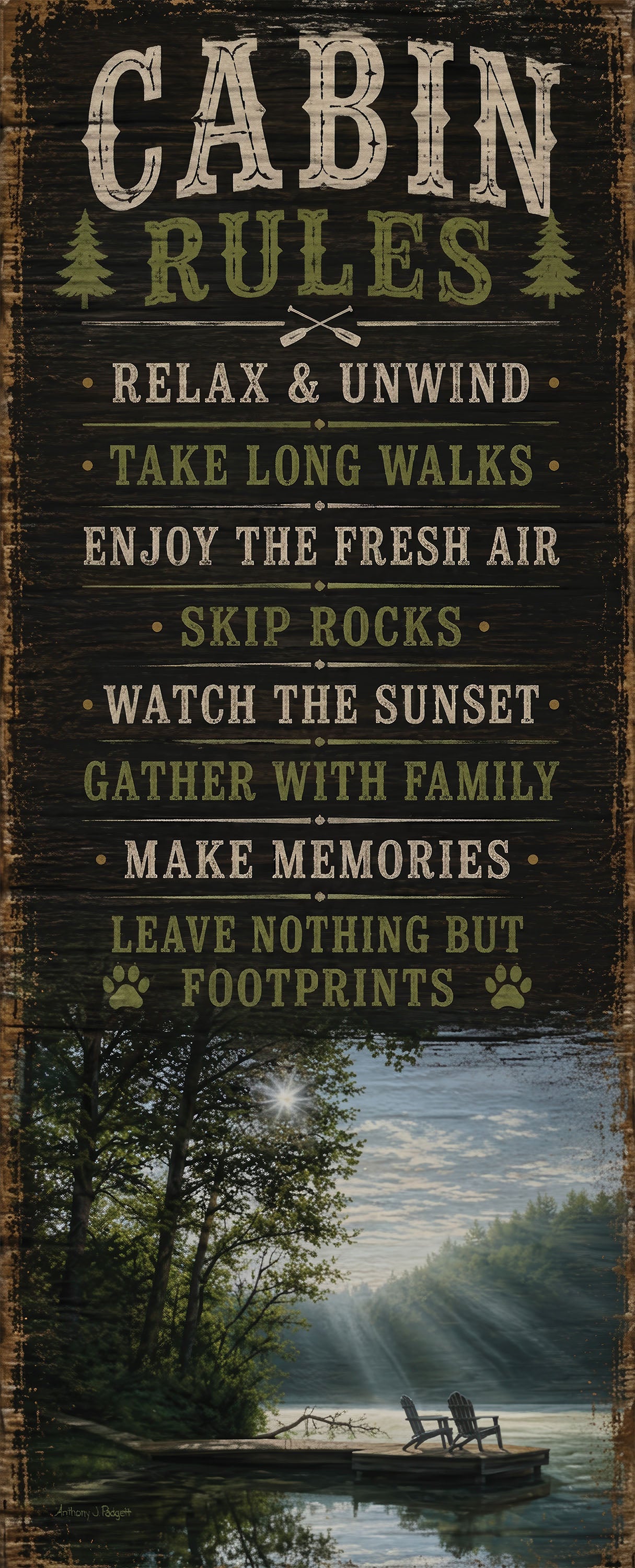 A Place to Ponder - 30" x 12" Wood Sign