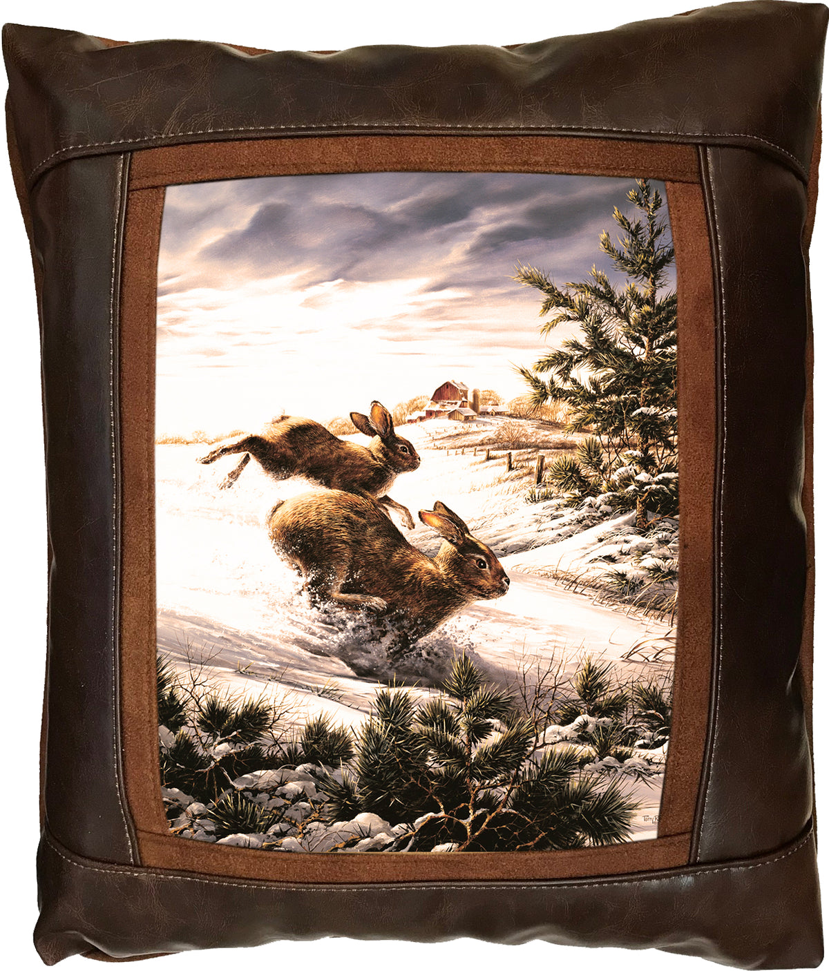 Hightailing - 15" x 17" Leather Pillow