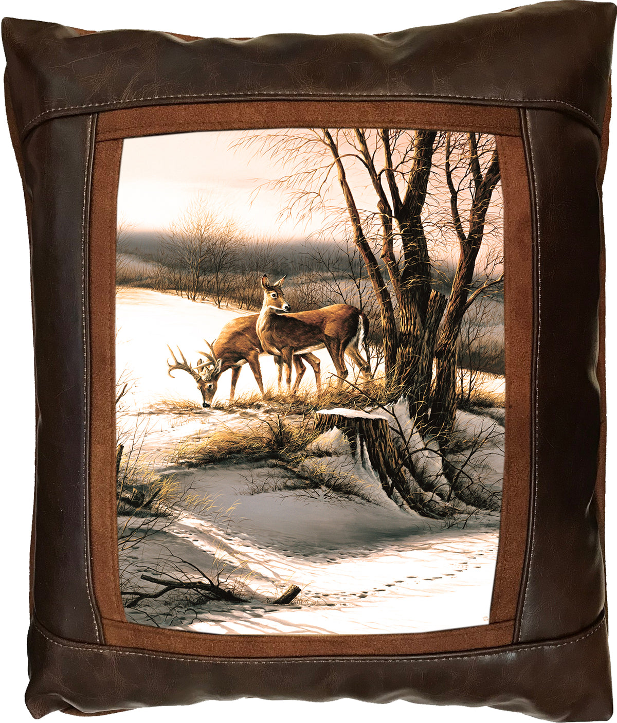 On the Alert - 15" x 17" Leather Pillow
