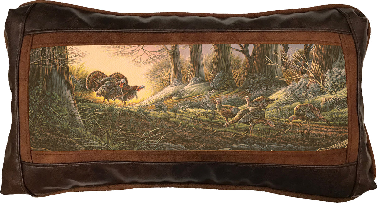Strutting On In - 10" x 18" Leather Pillow