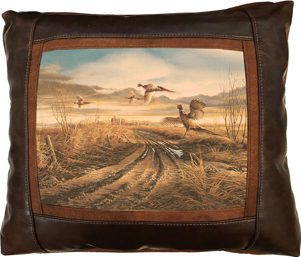 Country Road - 15" x 17" Leather Pillow