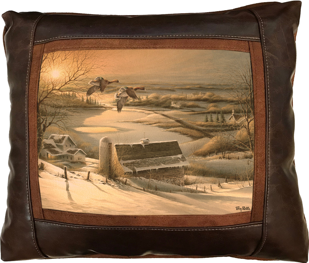 Delayed Departure - 15" x 17" Leather Pillow