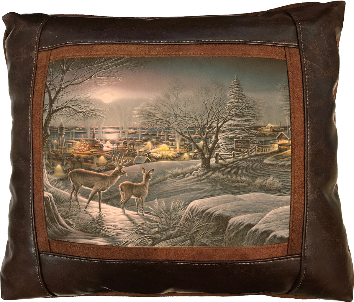 Hometown - 15" x 17" Leather Pillow