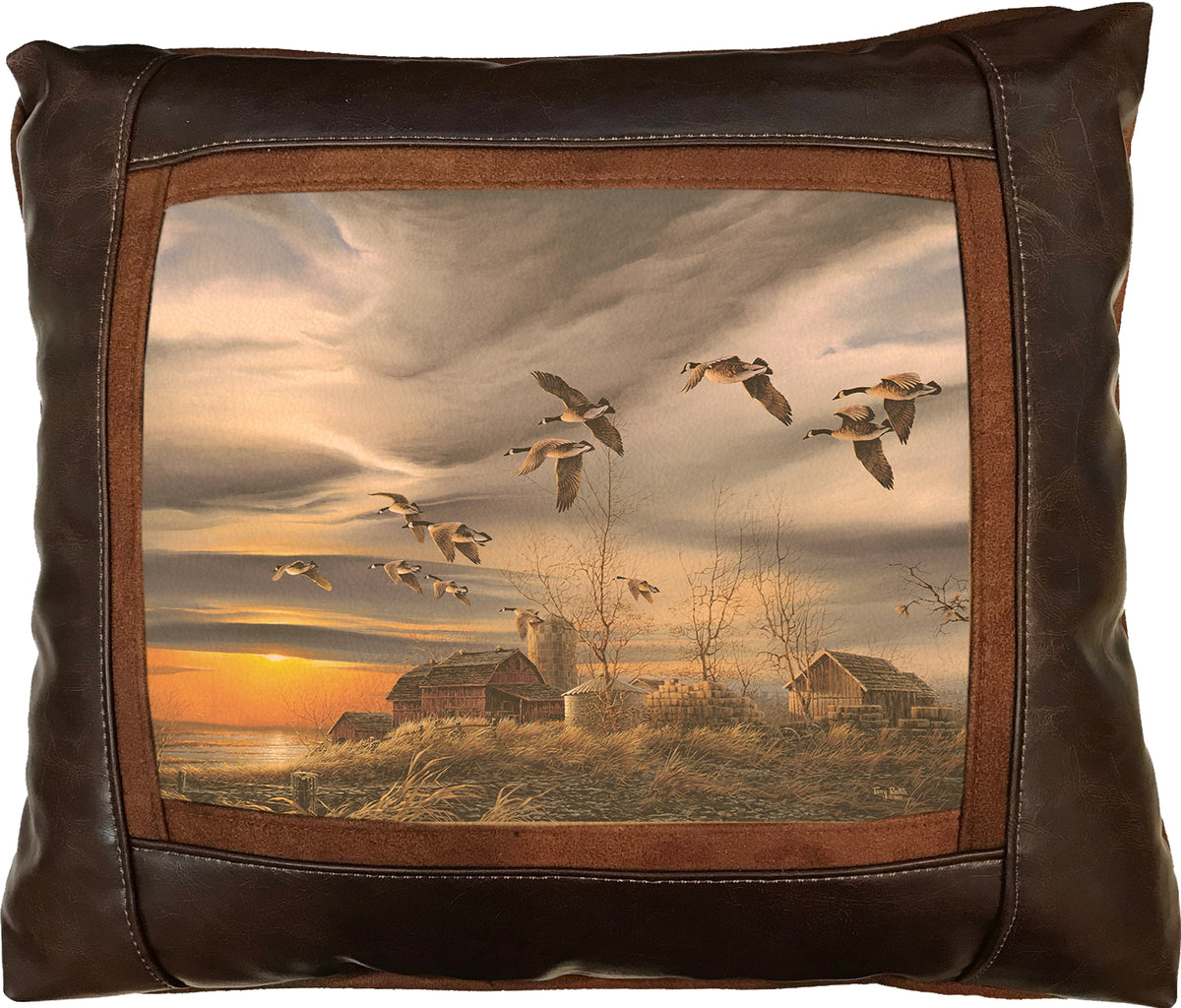 Silent Sunset - 15" x 17" Leather Pillow