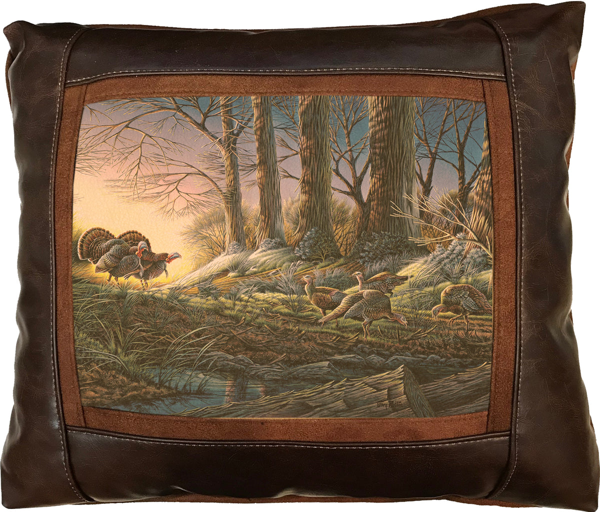Strutting On In - 15" x 17" Leather Pillow