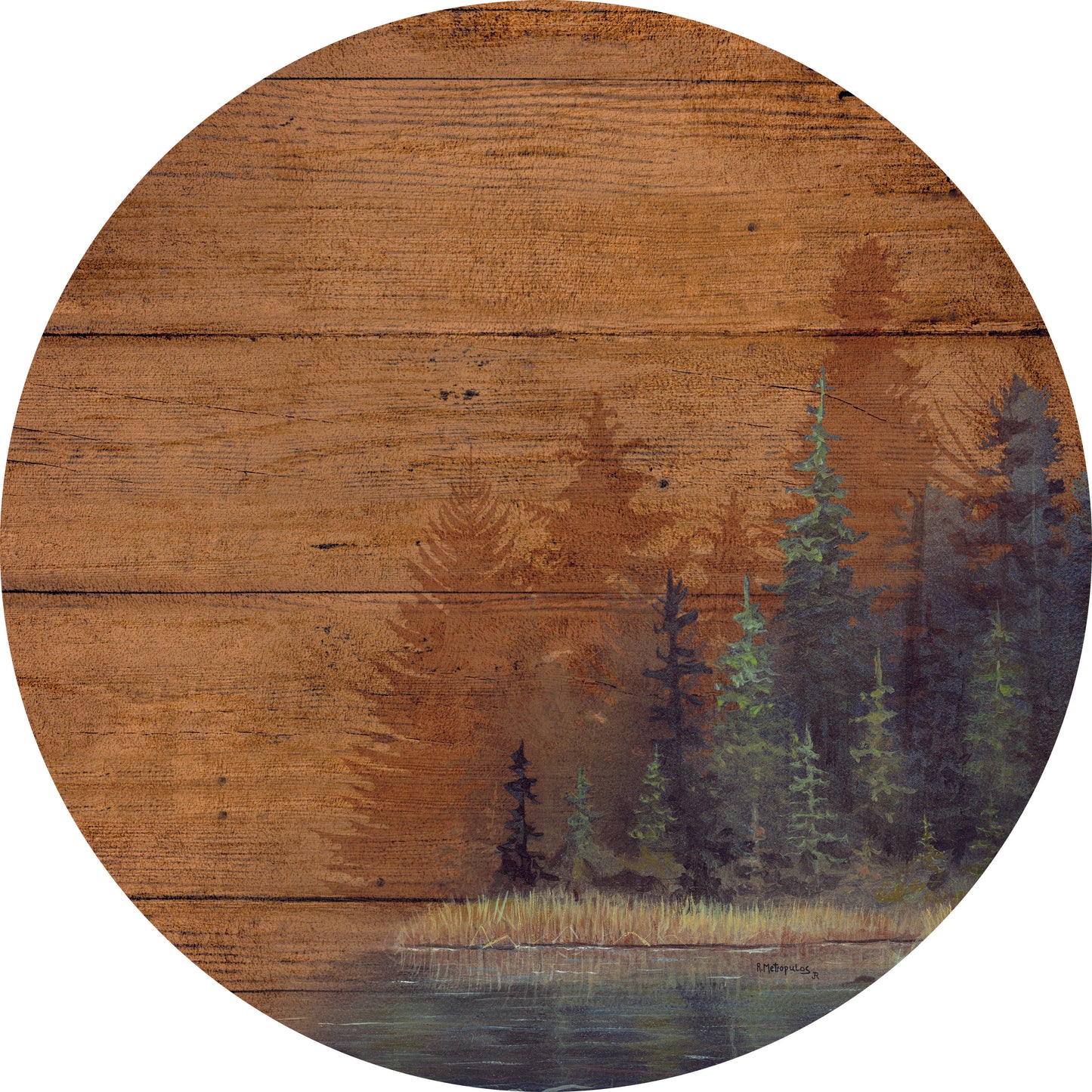Misty Forest - 12.5" Round Wood Sign
