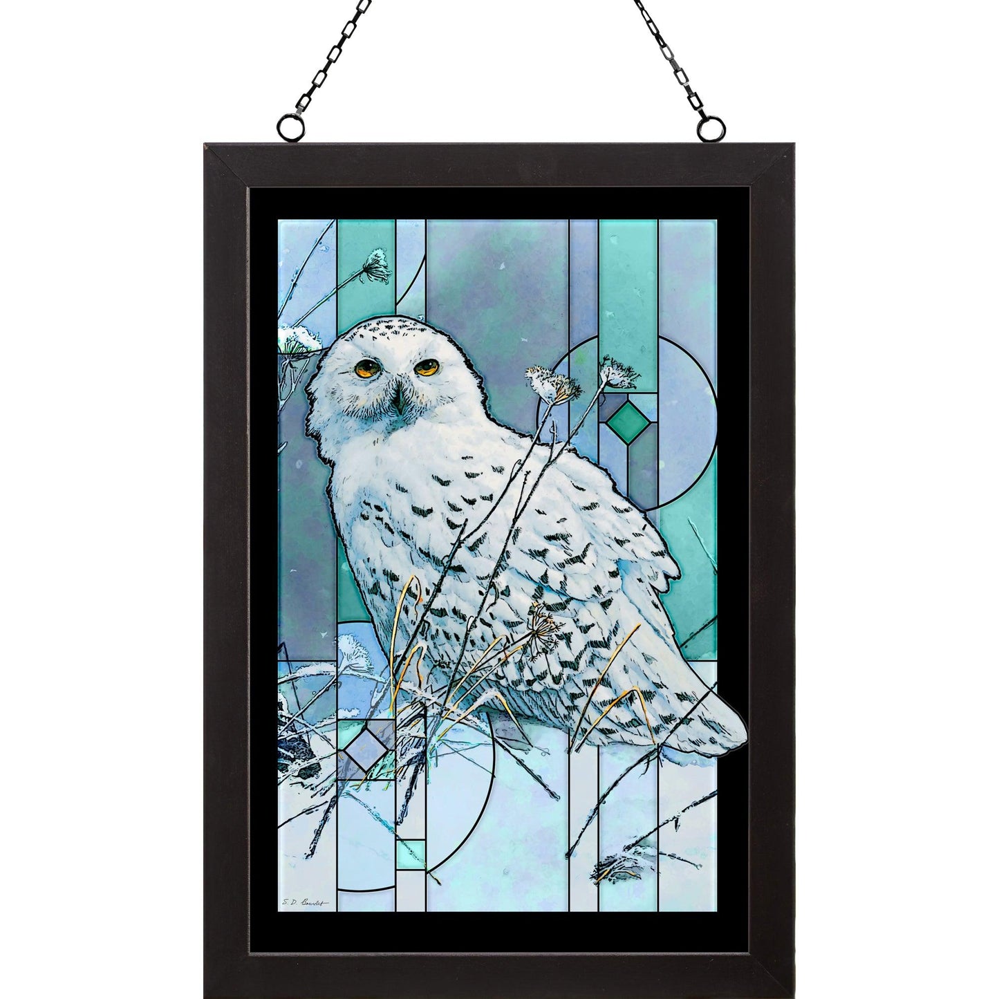 Snowy Owl Stained Glass Art