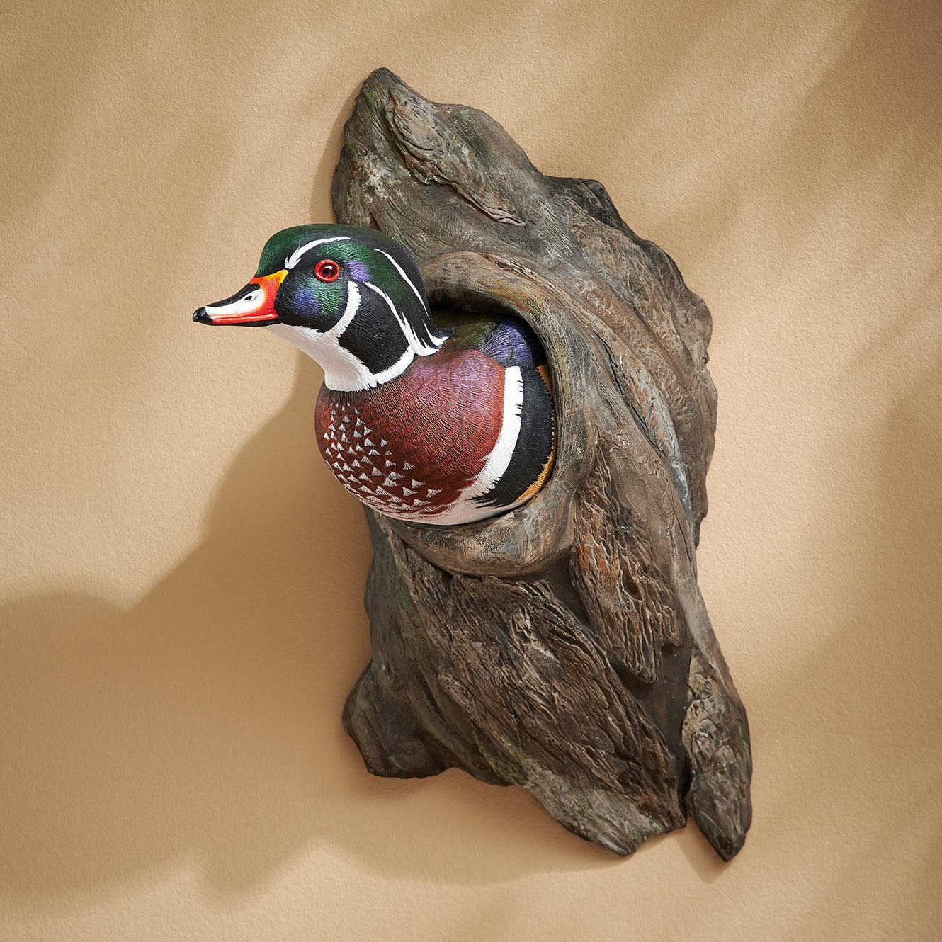Wood Duck in Tree - Wall Sculpture