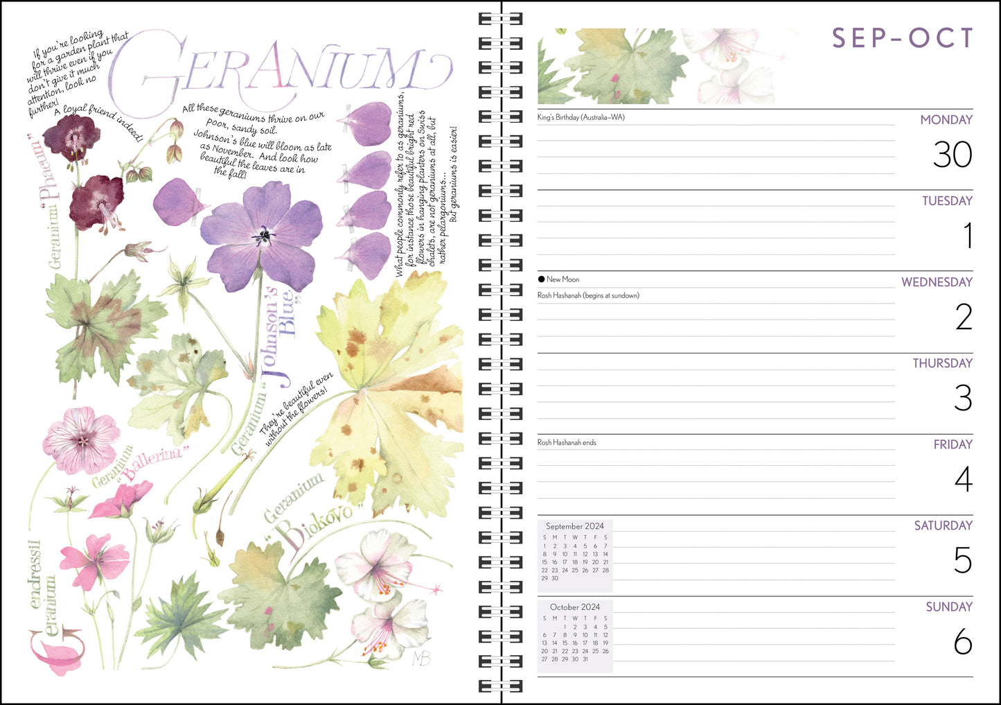 Marjolein Bastin Nature's Inspiration 12-Month 2024 Monthly/Weekly Planner Calendar