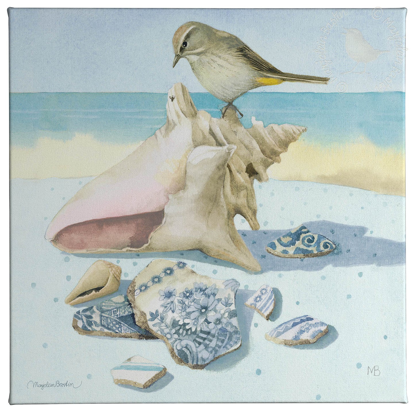 Beach Treasures - 14" x 14" Gallery Wrapped Canvas