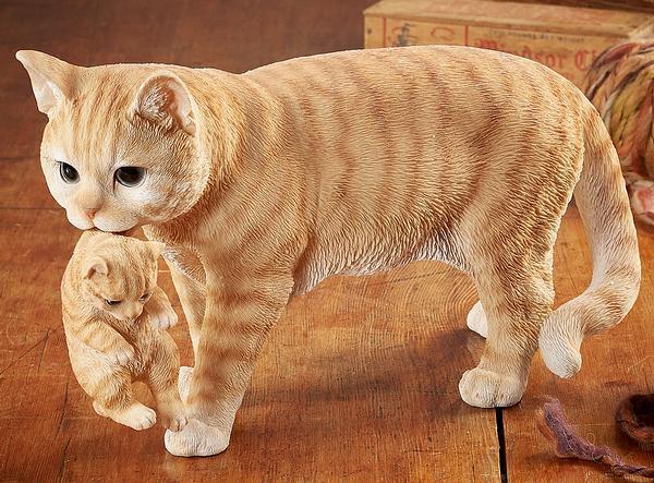 Mother Cat & Kitten - Sculpture
