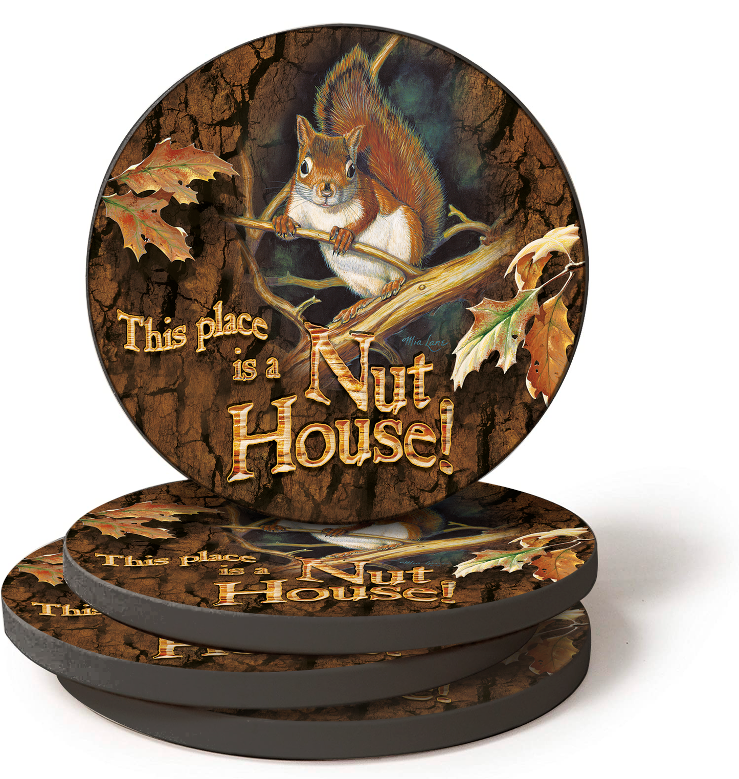 NUT HOUSE SQRL COASTER S/4