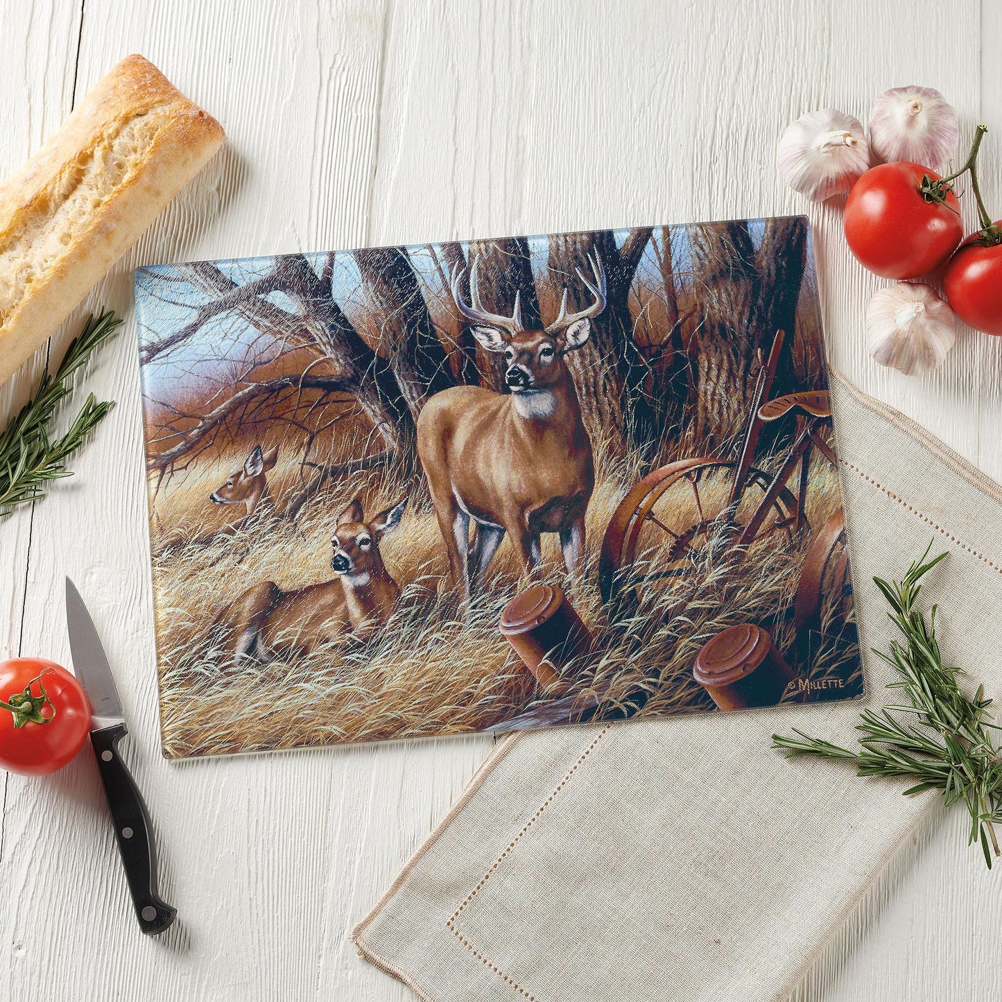 Rustic Retreat - Whitetail Deer - 11.25" x 15.25" Cutting Board