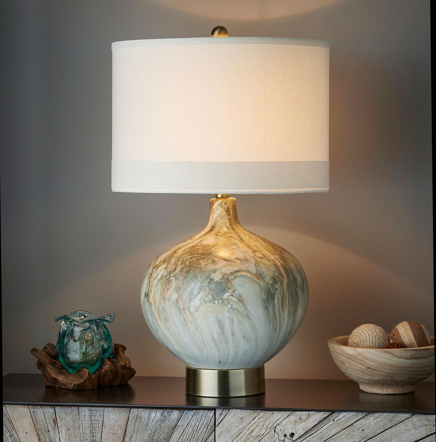 Colossal Marble—styled Ceramic - Accent Lamp
