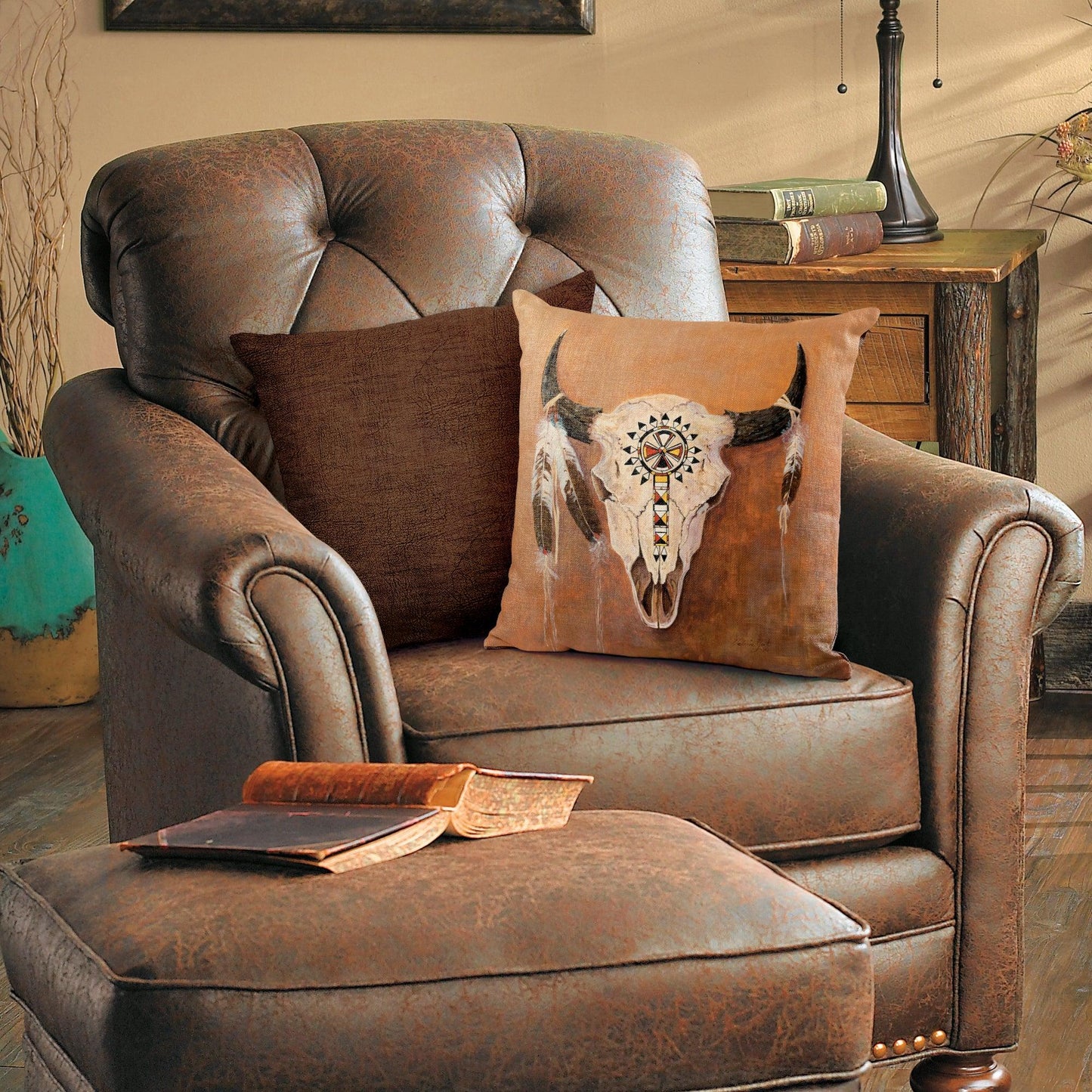 Big Medicine Skull 18" Decorative Pillow - Wild Wings