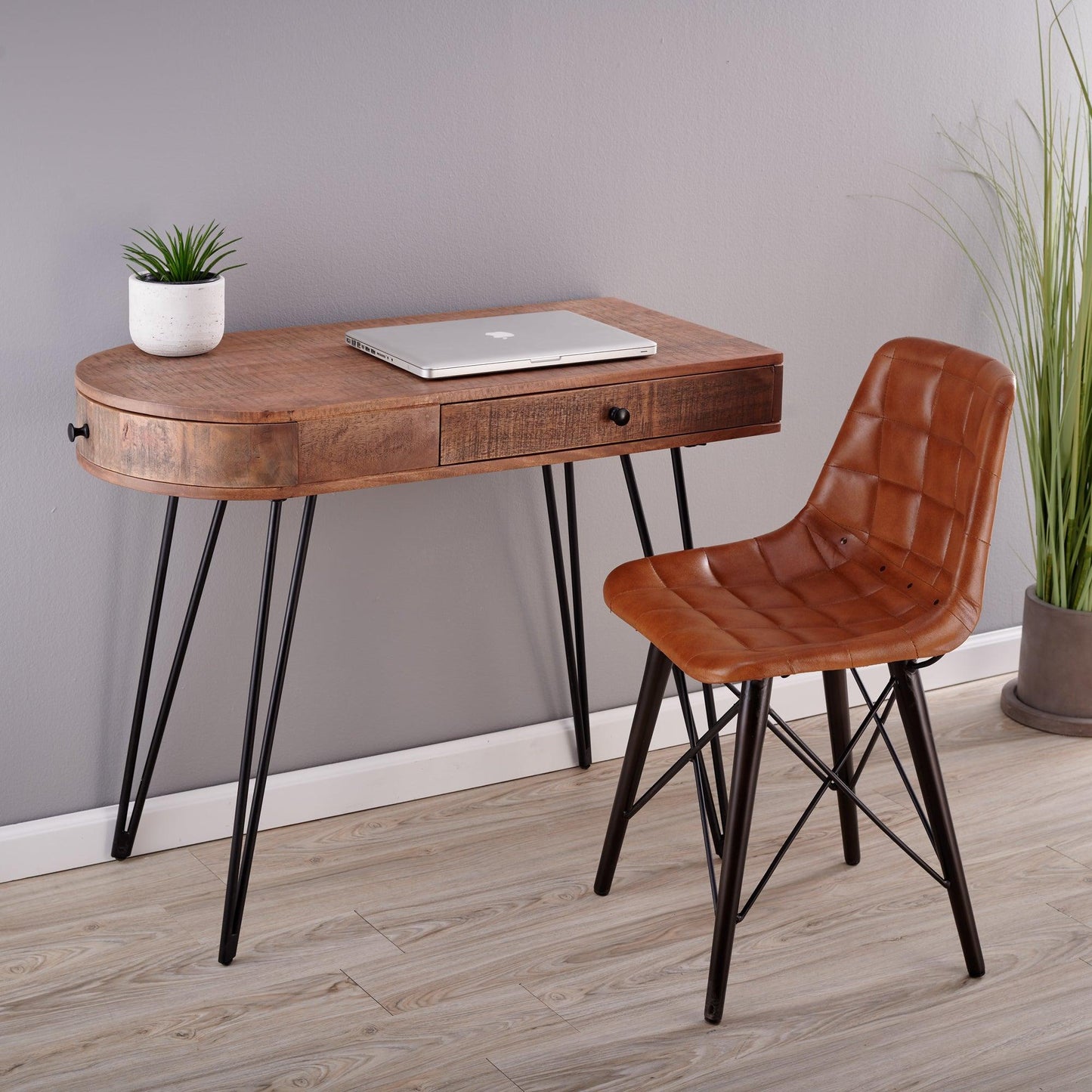 Quilted Leather Chair - Wild Wings