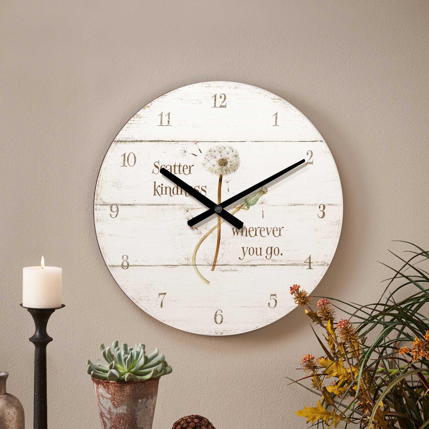 Scatter Kindness 21" Round Clock - Wild Wings