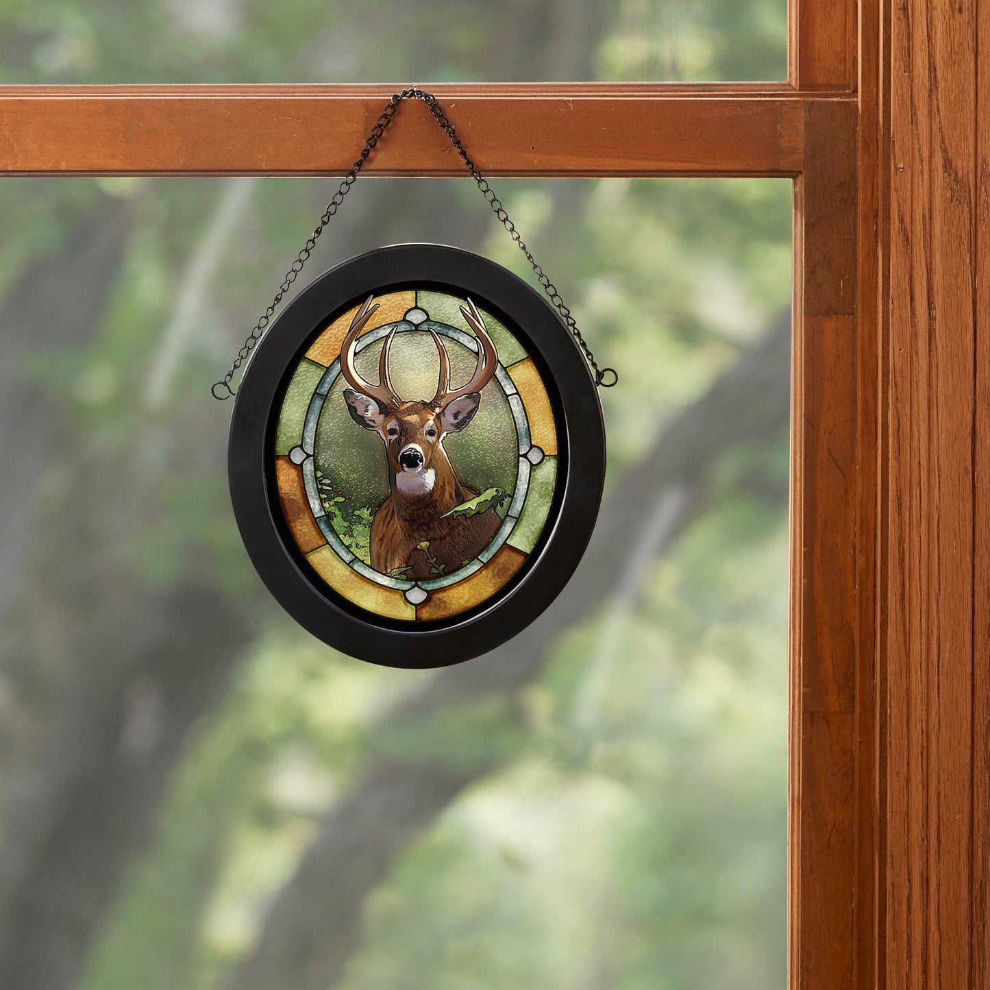 Whitetail Deer Stained Glass Art - Wild Wings