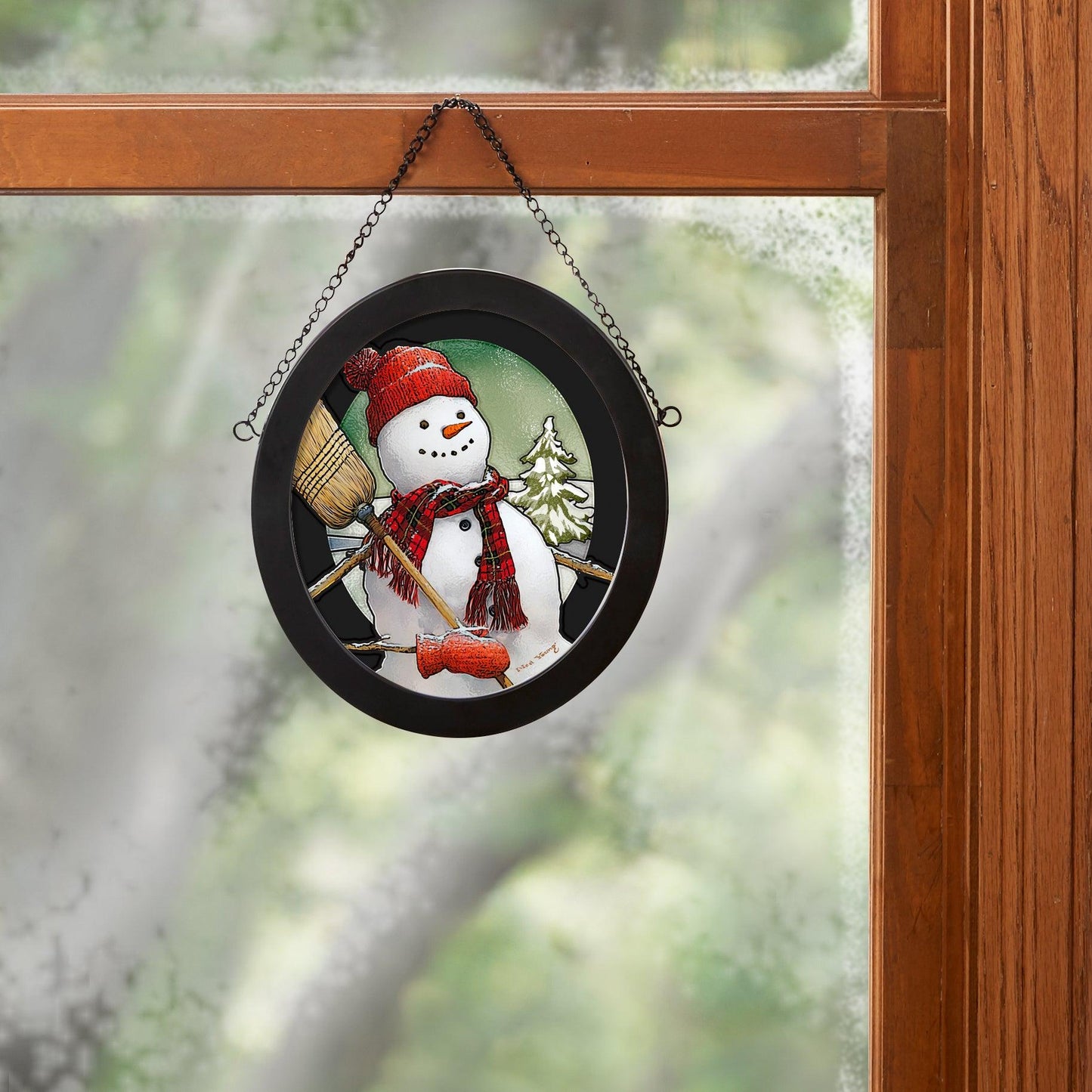 Snowman Stained Glass Art - Wild Wings