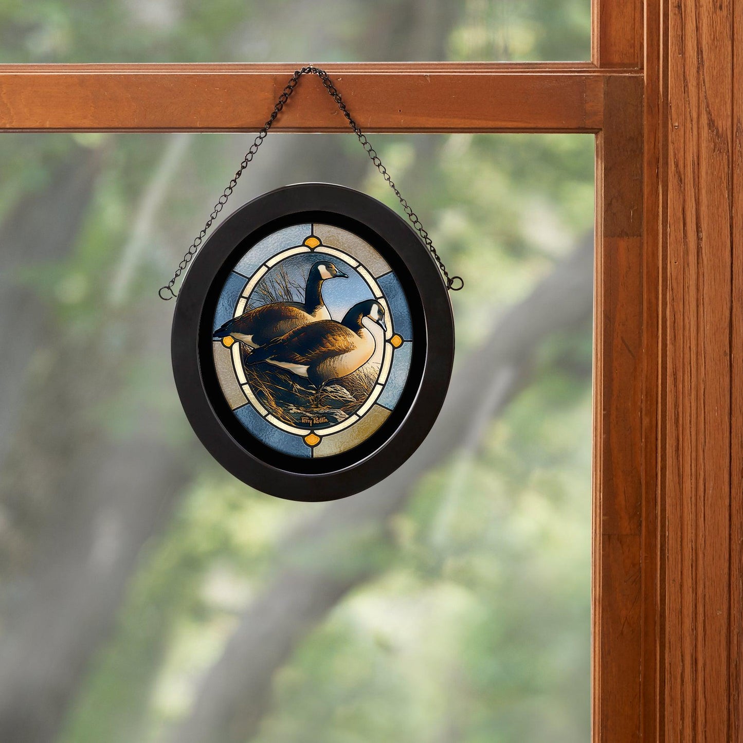 Silent Wings - Canada Geese Stained Glass Art - Wild Wings