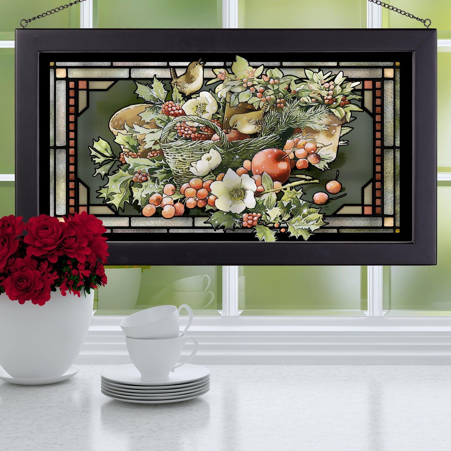 Holiday Abundance Stained Glass Art - Wild Wings