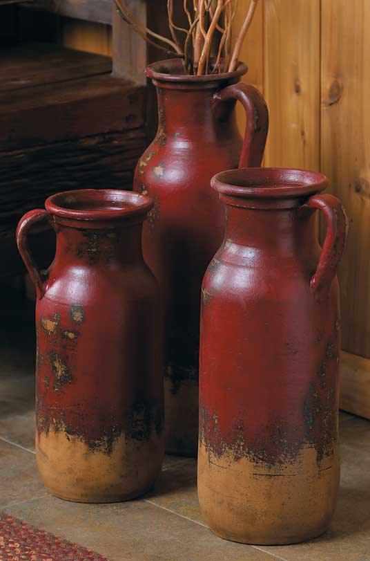 Aged Red Clay Jugs (Set of 3) - Wild Wings