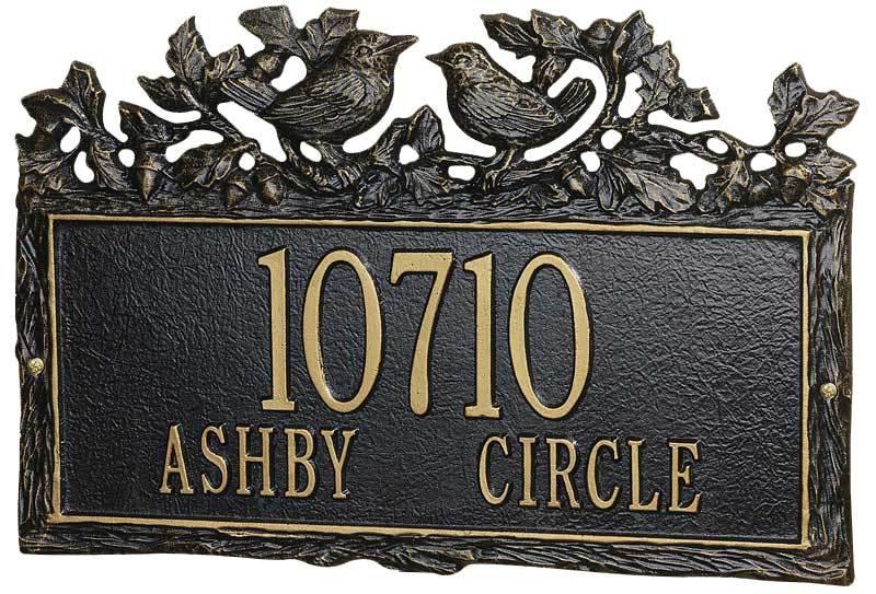 Wren Black & Gold Address Plaque - Wild Wings