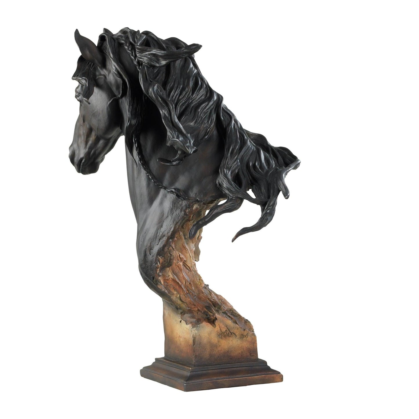 Equus Onyx - Fresian Horse - Small Mill Creek Sculpture - Wild Wings