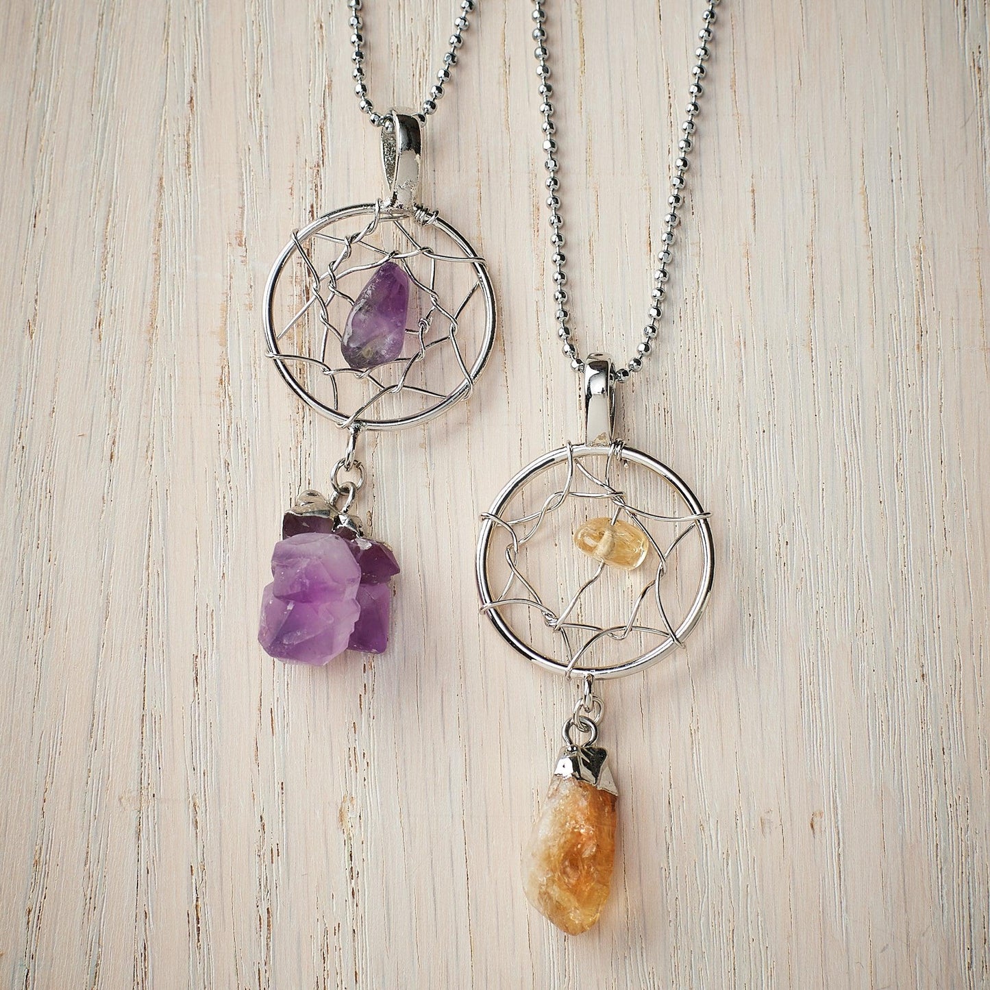 Citrine Dreamcatcher Necklace - Wild Wings