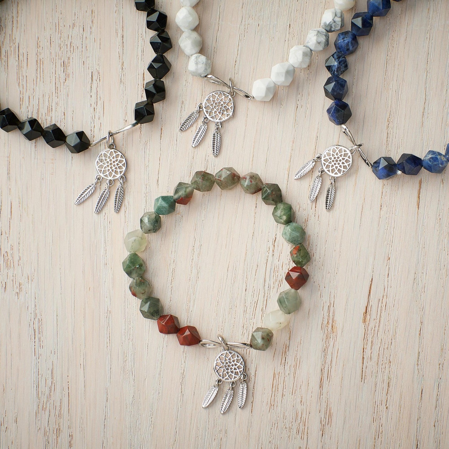 White Howlite Dreamcatcher Bracelet - Wild Wings