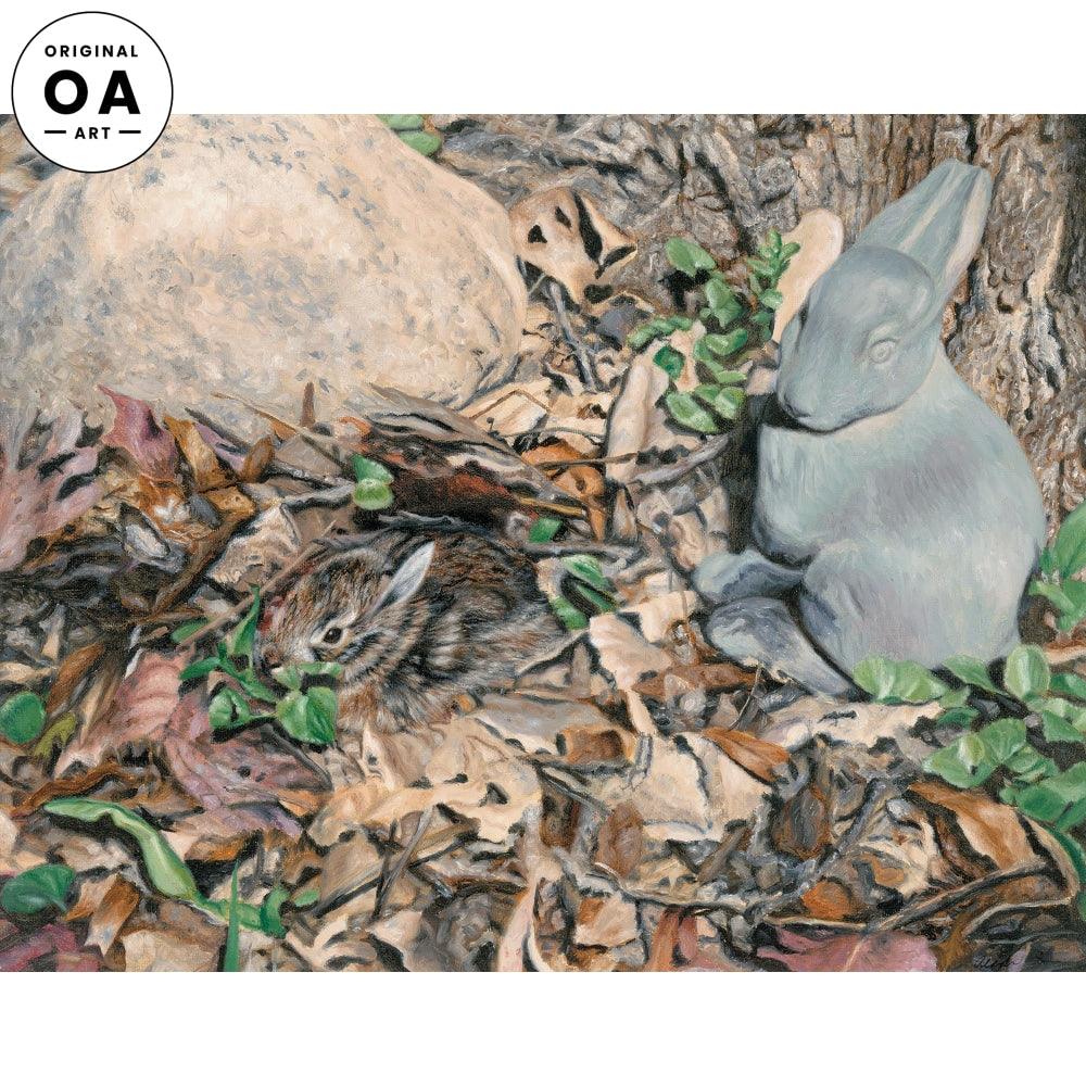Creeping Charlie—Hidden Bunny Original Oil Painting - Wild Wings