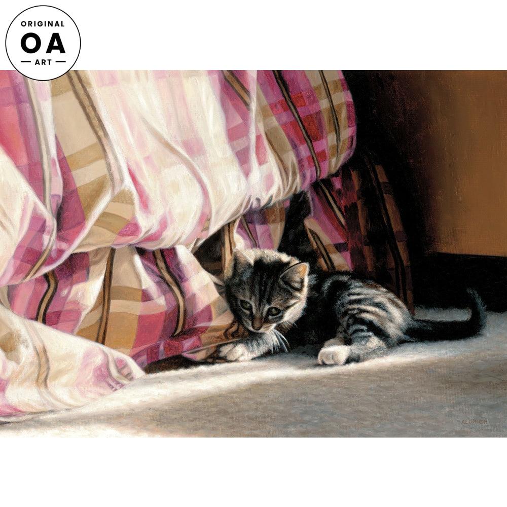 Dust Ruffle—Kitten Original Oil Painting - Wild Wings