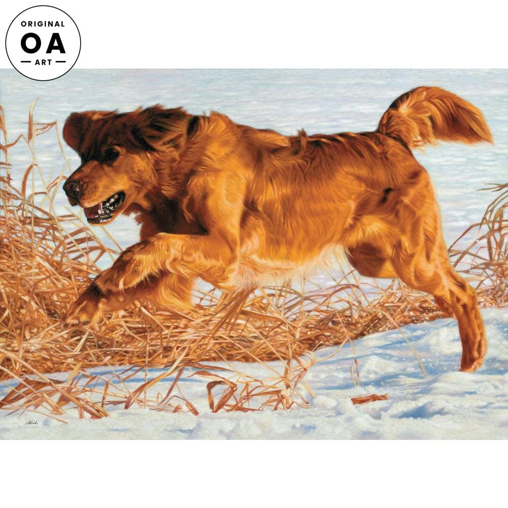 Golden Retriever Original Oil Painting - Wild Wings