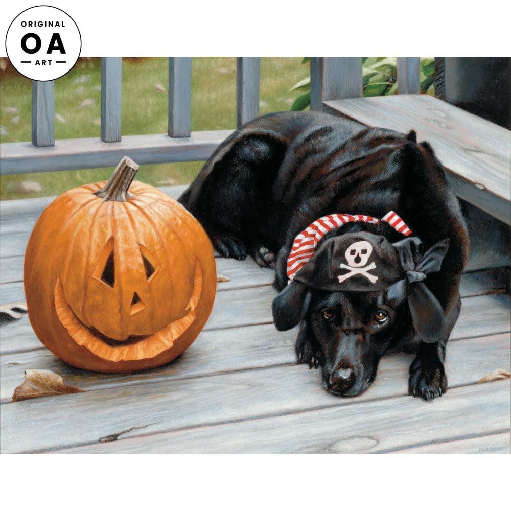 Not So Jolly Roger—Black Lab Original Oil Painting - Wild Wings