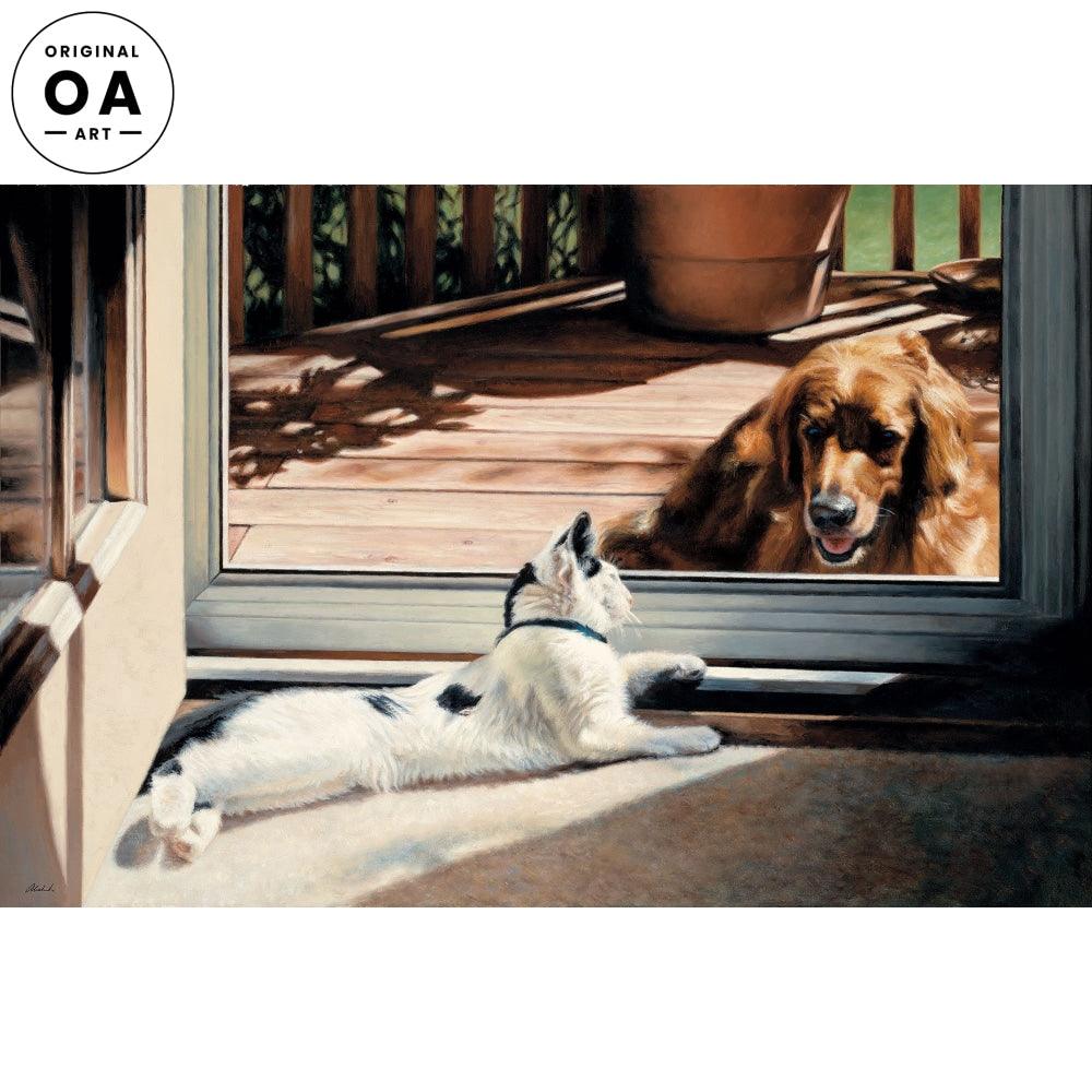 Not by the Hair of My Chinny Chin Chin Original Oil Painting - Wild Wings