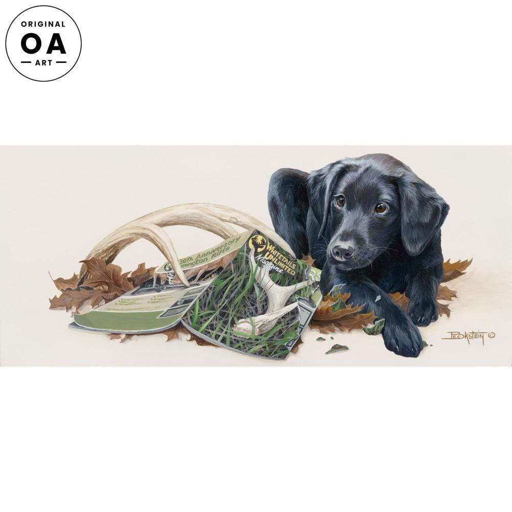 Tailer Made—Black Lab Puppy Original Acrylic Painting - Wild Wings