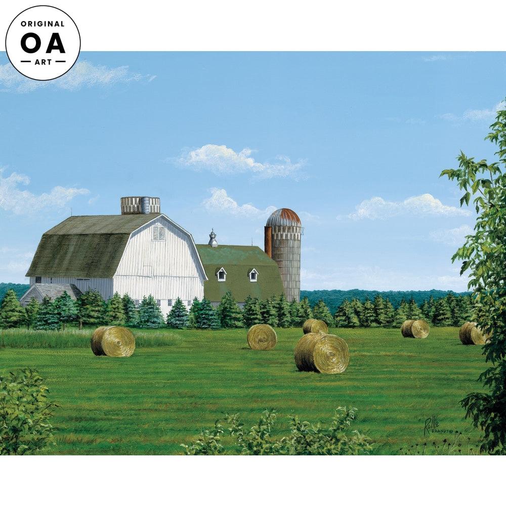 Dewey's Place—Farm Original Acrylic Painting - Wild Wings