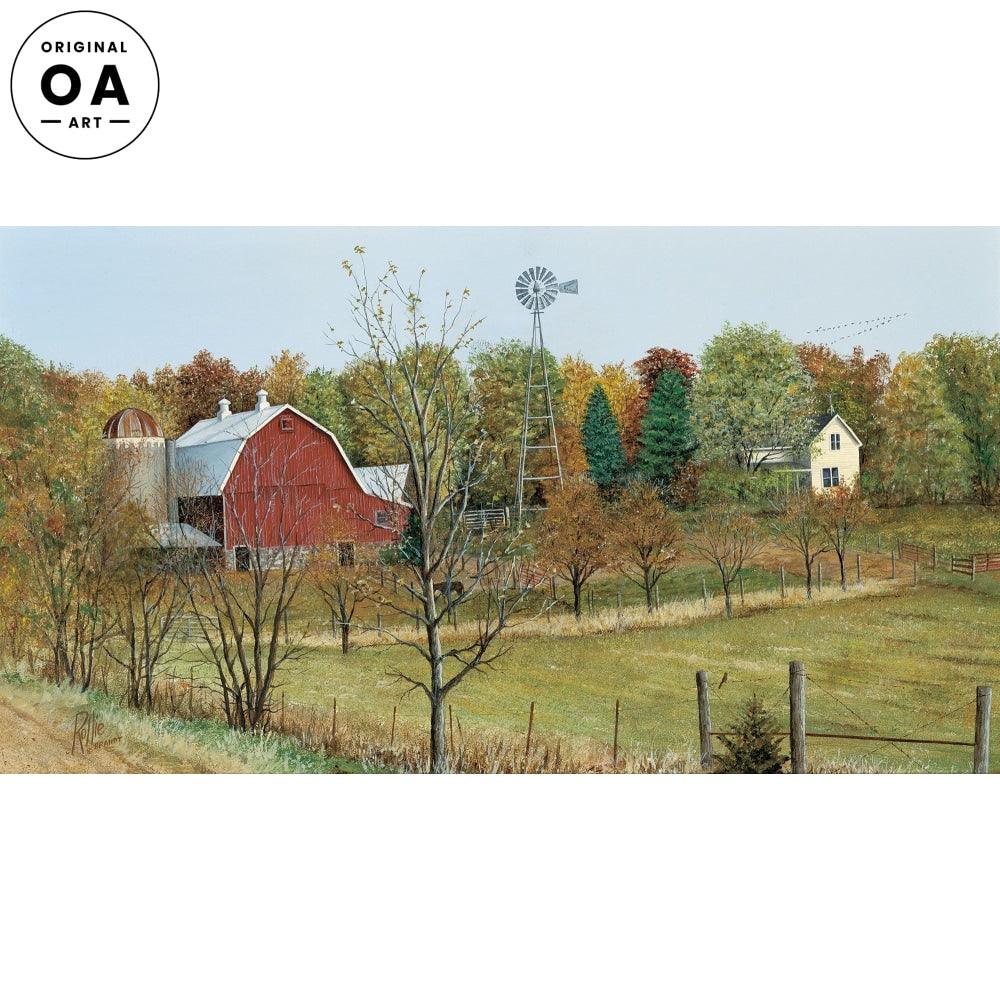 Hugo's Place—Farm Original Acrylic Painting - Wild Wings