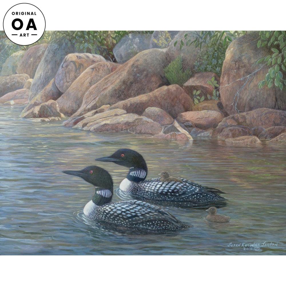 Pink Granite—Loons Original Acrylic Painting - Wild Wings