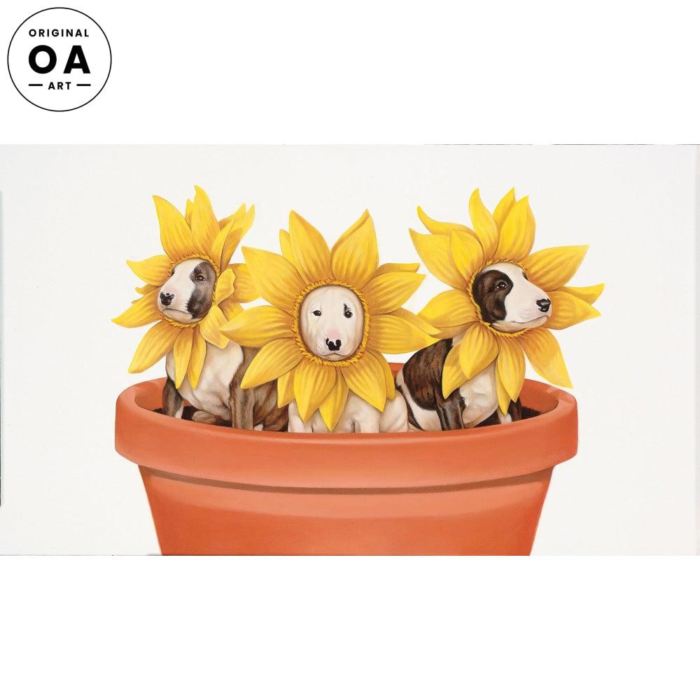 We Need a New Agent—Bull Terriers Original Oil Painting - Wild Wings