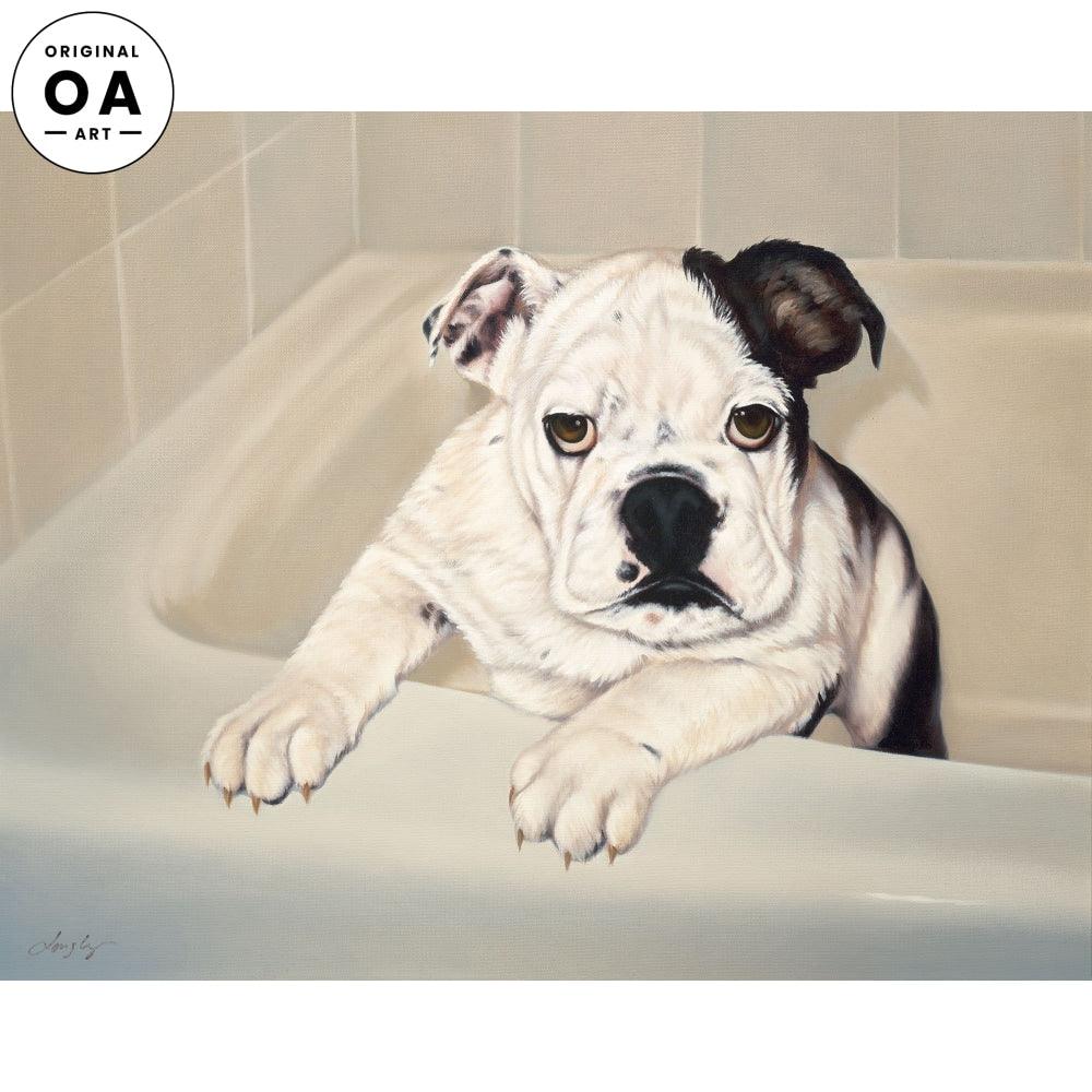 Where's my Towel—Dog Original Oil Painting - Wild Wings